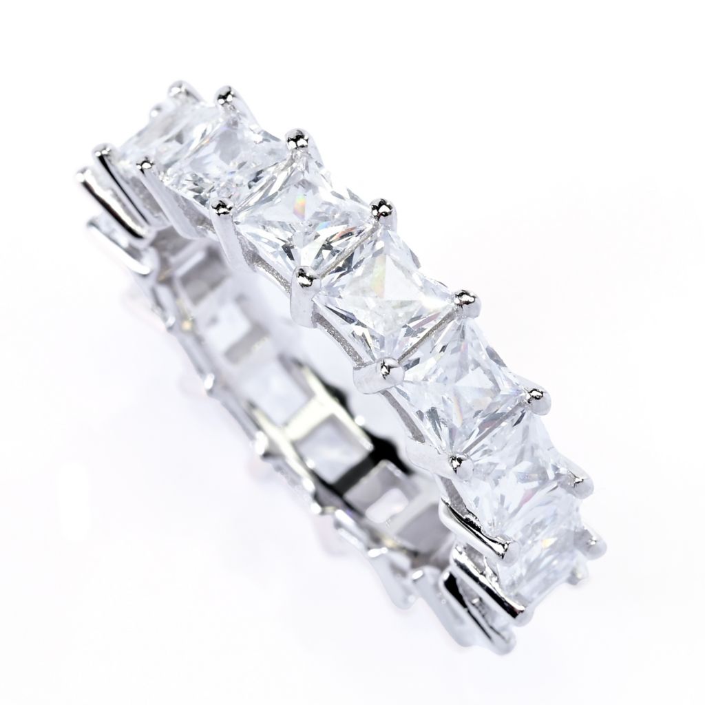 Sorrento Italian Silver 8.00 DEW Simulated Diamond Eternity Band Ring