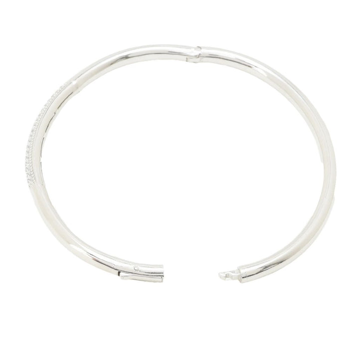 Sorrento Italian Silver 0.29 DEW Simulated Diamond Hinged Bangle Bracelet