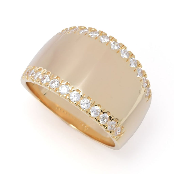 Sorrento Italian Silver 0.64 DEW Simulated Diamond Tapered Band Ring