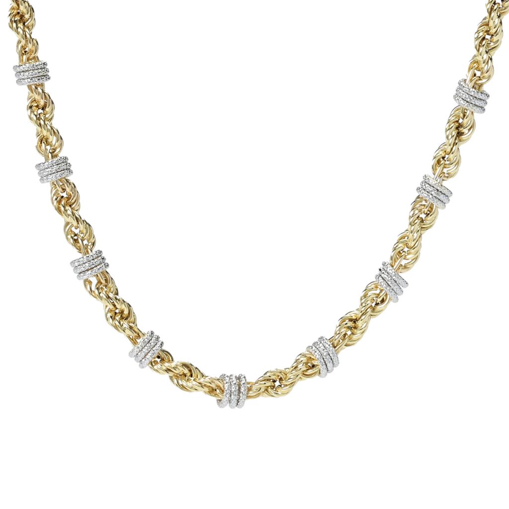 Toscana Italiana Two-tone, Platinum or 18K Gold Plated Status Rope Necklace
