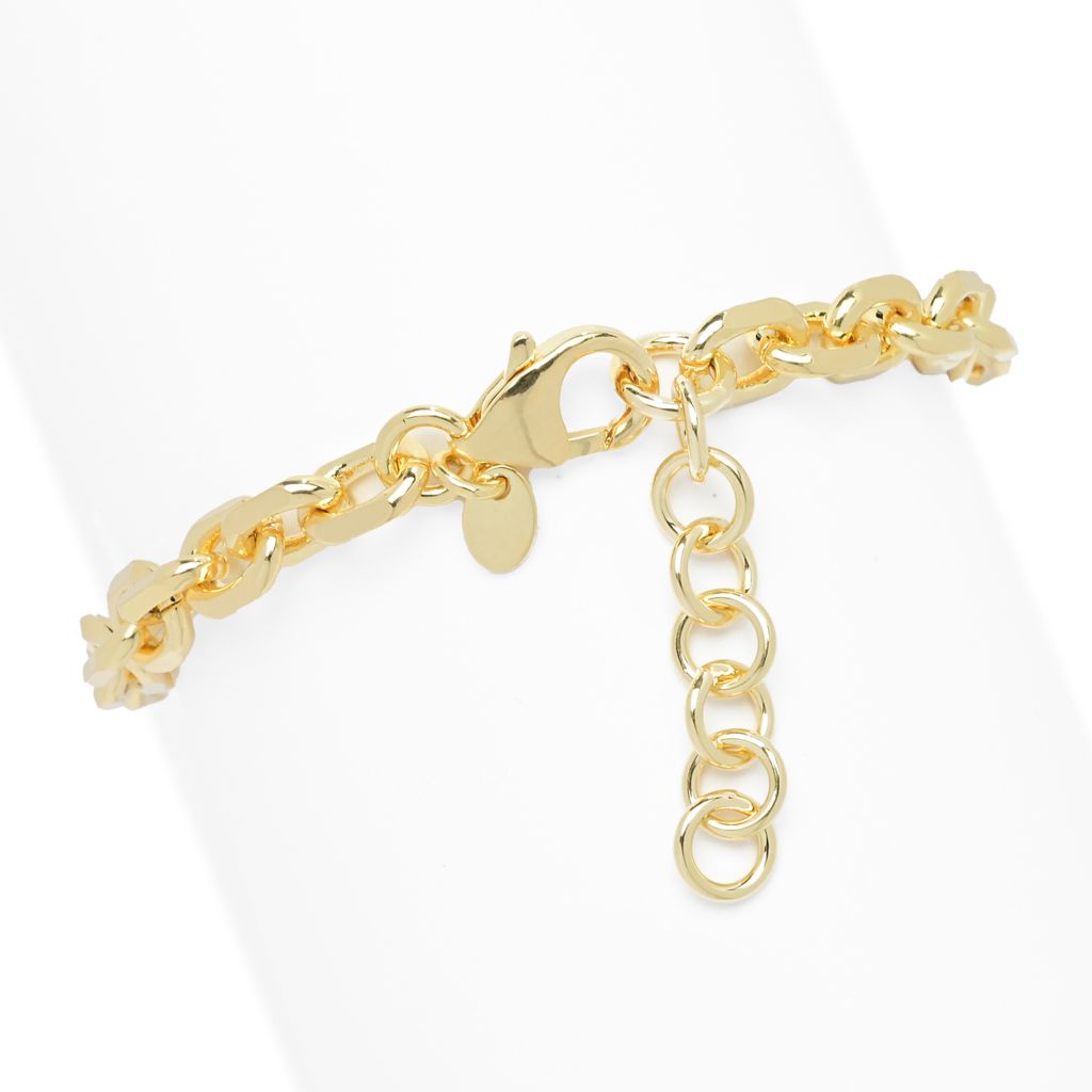 Toscana Italiana 18K Gold Plated Polished ID Oval Link Bracelet