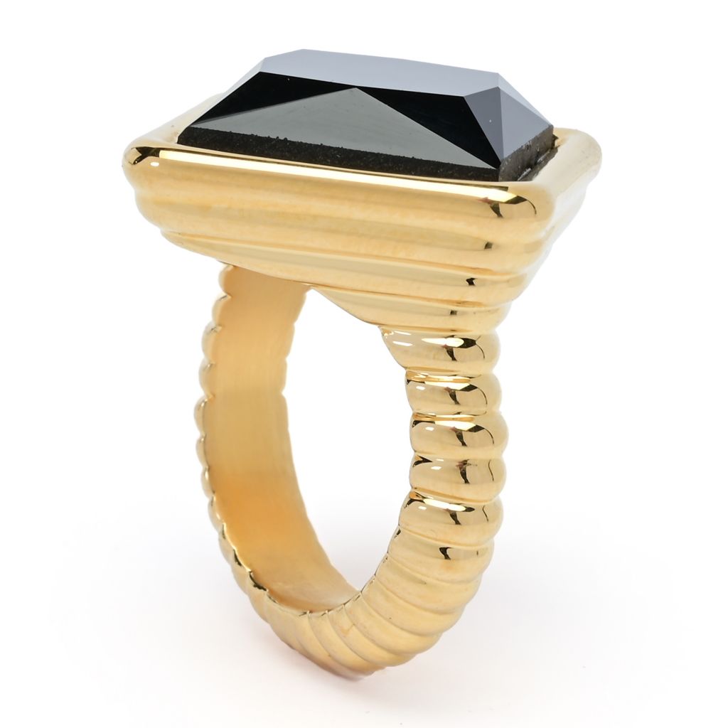 VOGA Collection 18K Gold Electroform Choice of 15mm Square Gem Ring