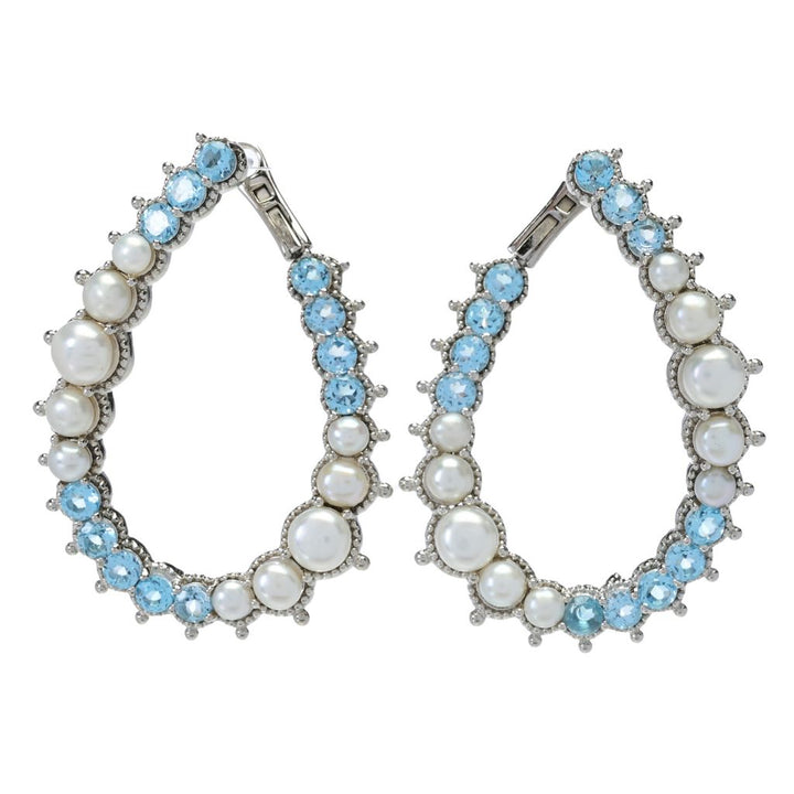 Dallas Prince "Luster" Cultured Pearl & Choice of Gem Hoop Earrings