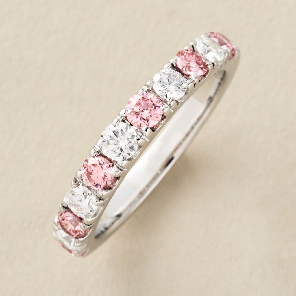 Peace Jewelers 14K Gold 1.00ctw Pink & White Lab Grown Diamond Ring