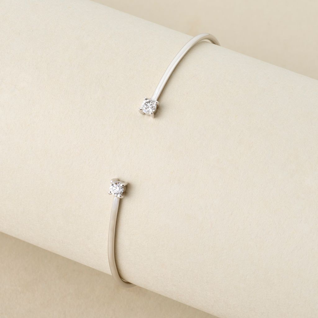 Peace Jewelers 14K Gold 0.30ctw Round Lab Grown Diamond Flex Bangle Bracelet