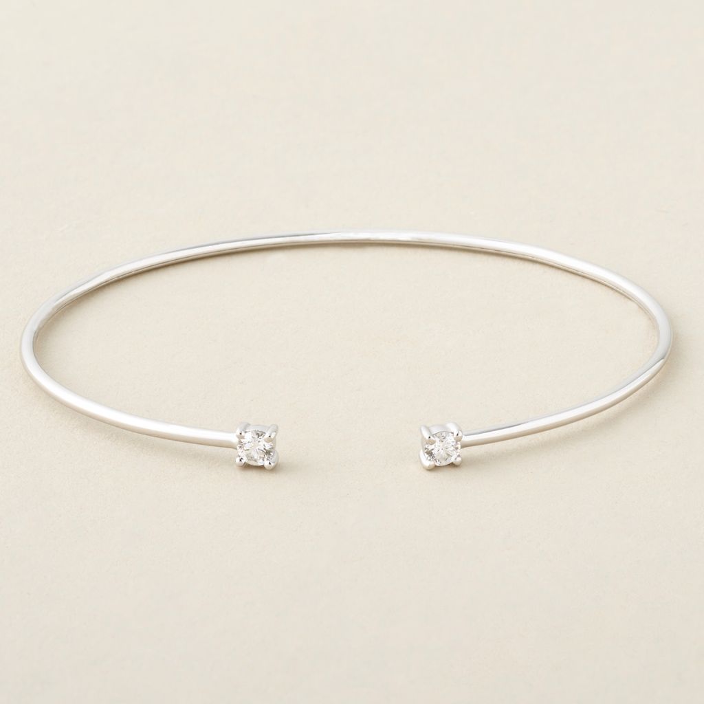 Peace Jewelers 14K Gold 0.30ctw Round Lab Grown Diamond Flex Bangle Bracelet