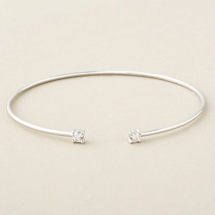 Peace Jewelers 14K Gold 0.30ctw Round Lab Grown Diamond Flex Bangle Bracelet