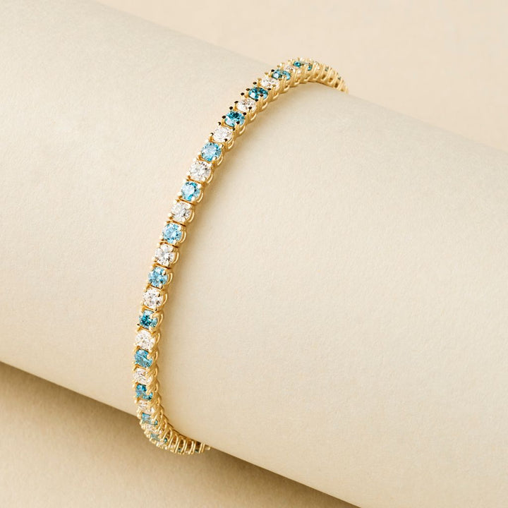 Peace Jewelers 5.00ctw Blue & White Lab Grown Diamond Tennis Bracelet