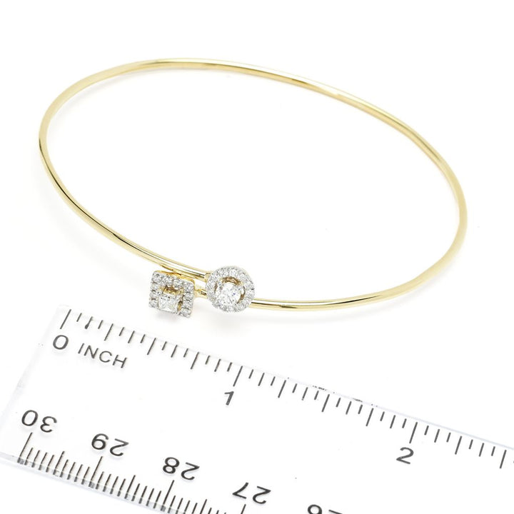 Peace Jewelers 14K Gold 0.50ctw Lab Grown Diamond Halo Bangle Bracelet