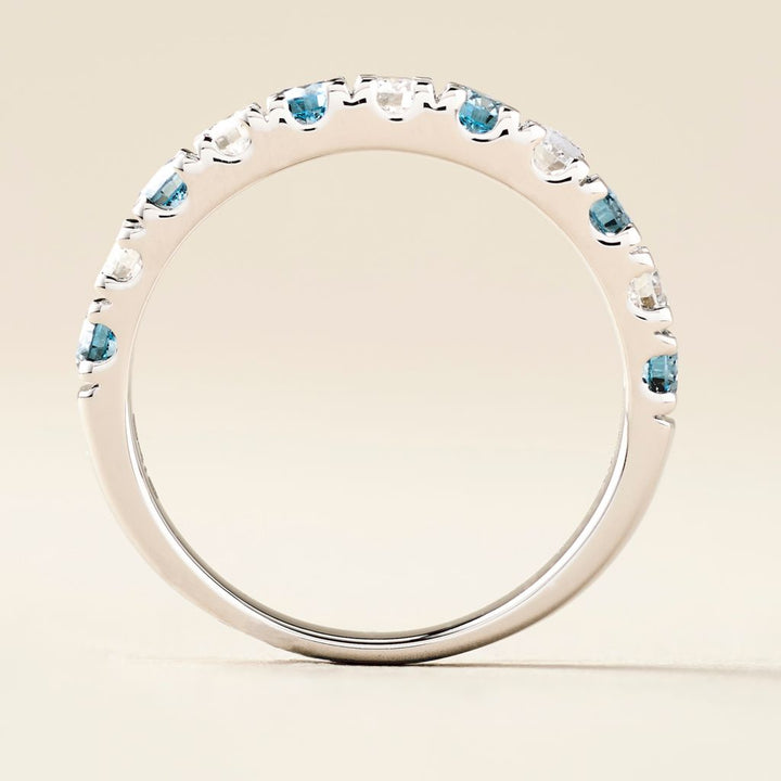 Peace Jewelers 14K Gold 0.99ctw Blue & White Lab Grown Diamond Ring