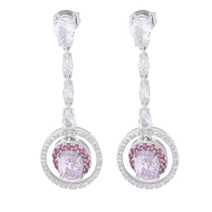Gem Treasures 6.46ctw Kunzite & Gemstone Dangle Earrings