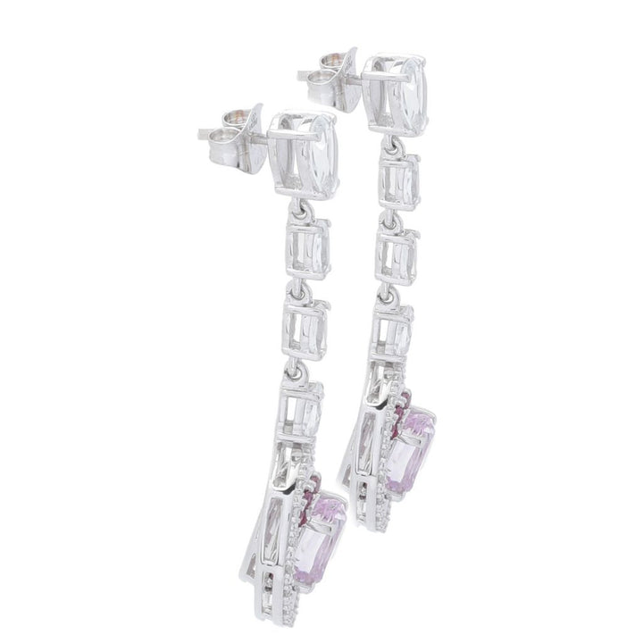 Gem Treasures 6.46ctw Kunzite & Gemstone Dangle Earrings