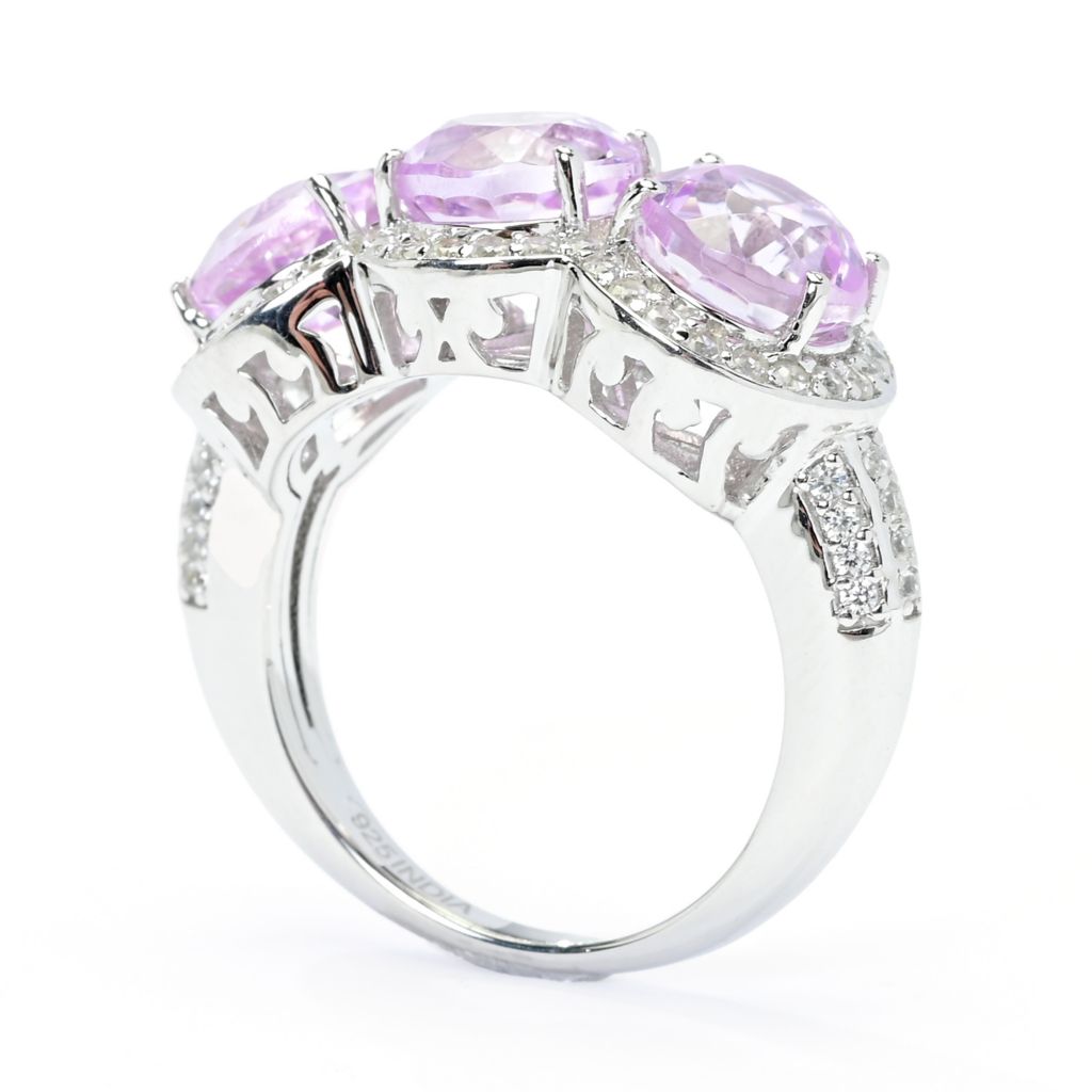 Gem Treasures Sterling Silver 5.90ctw Kunzite & Zircon Ring