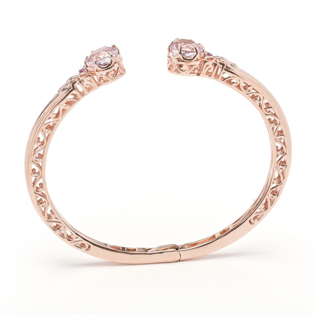 Gem Treasures 2.86ctw Kunzite & Rhodolite Garnet Cuff Bracelet
