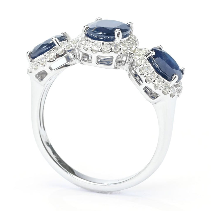 Gem Treasures 14K Gold Choice of Gemstone & Diamond Halo Ring