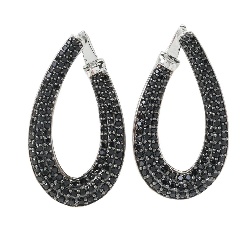 Gem Treasures Sterling Silver Choice of Gem Pave Teardrop Earrings