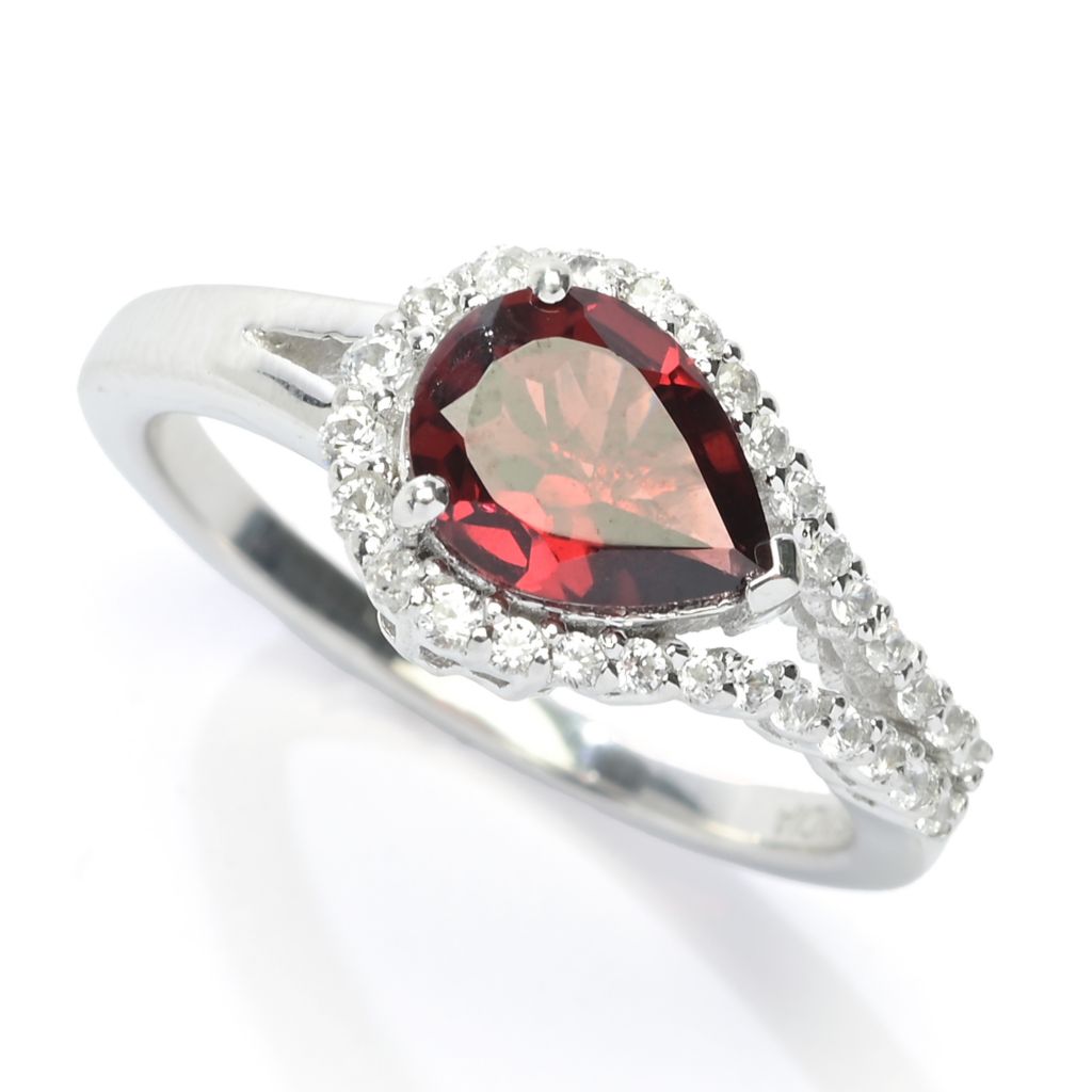Gem Treasures Choice of Pear Shape Gem & Zircon East-West Ring
