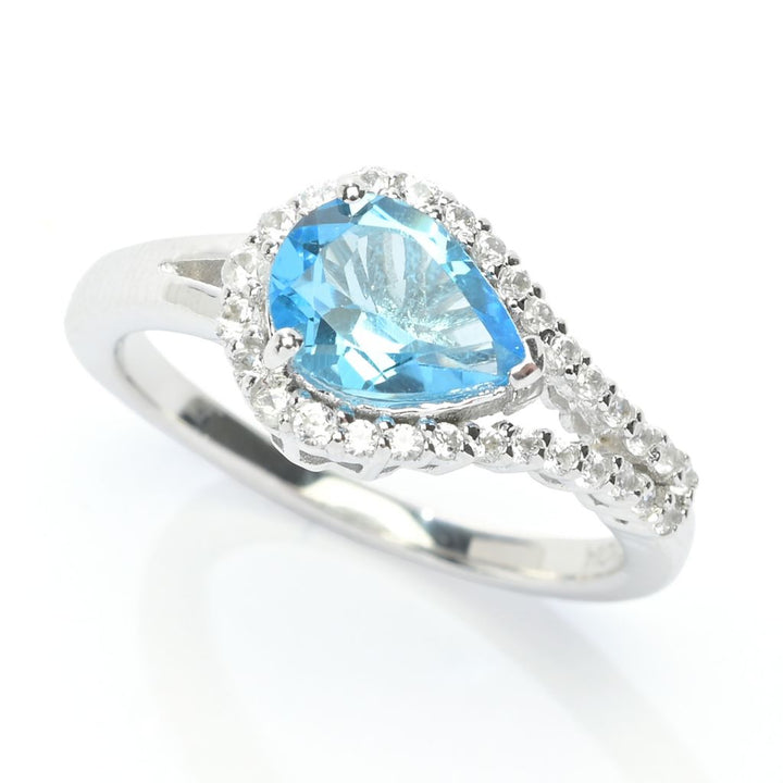 Gem Treasures Choice of Pear Shape Gem & Zircon East-West Ring