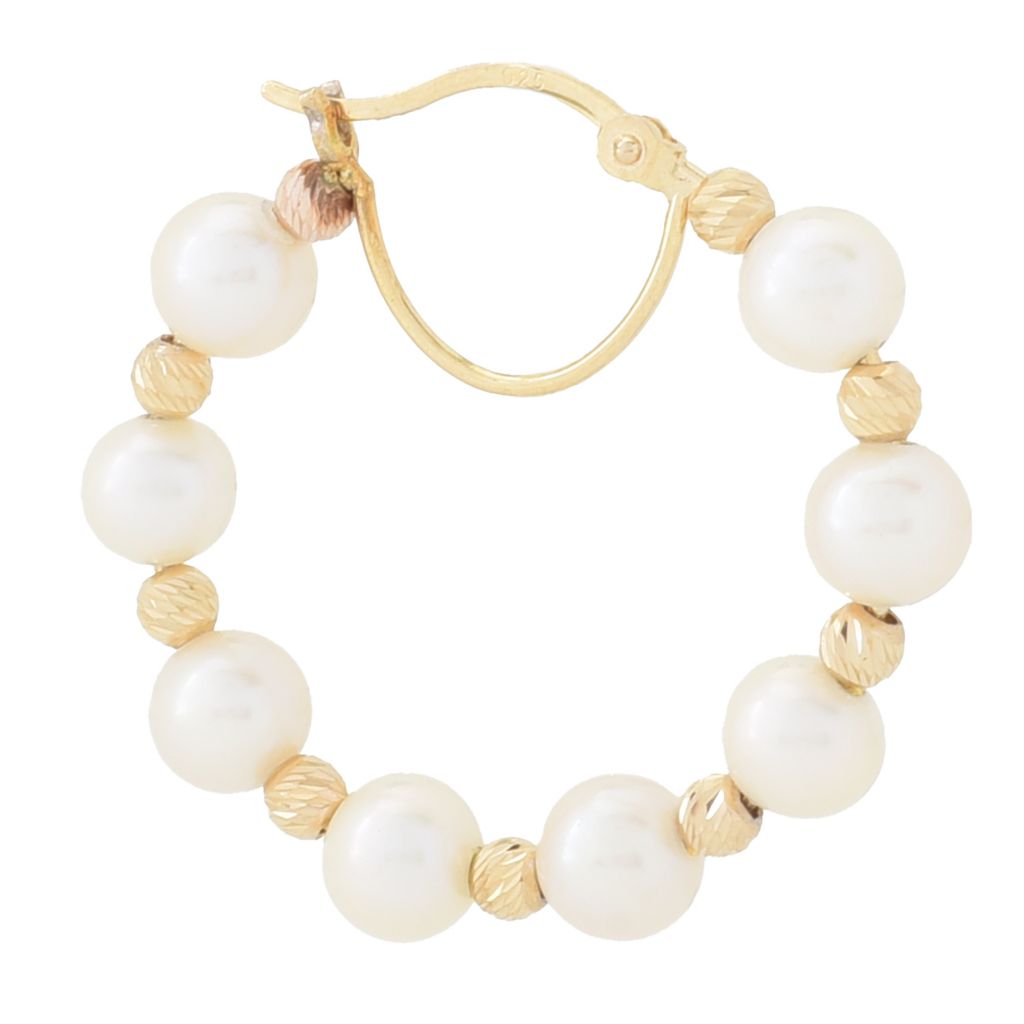 Imperial Pearl Freshwater Cultured Pearl Bead Hoop Earrings