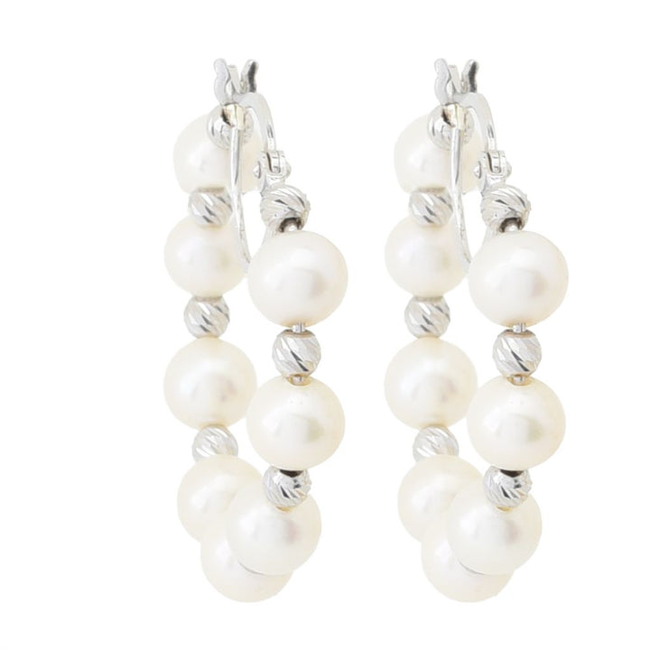 Imperial Pearl Freshwater Cultured Pearl Bead Hoop Earrings