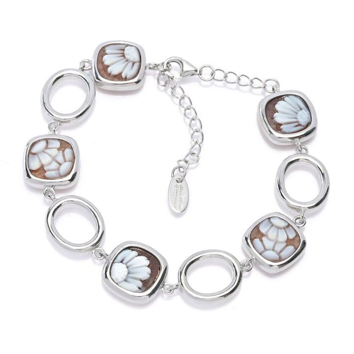 Cameo Italiano "Classica" 11mm Floral Cameo & Open Link Bracelet