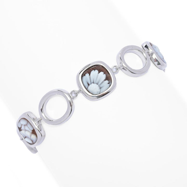 Cameo Italiano "Classica" 11mm Floral Cameo & Open Link Bracelet