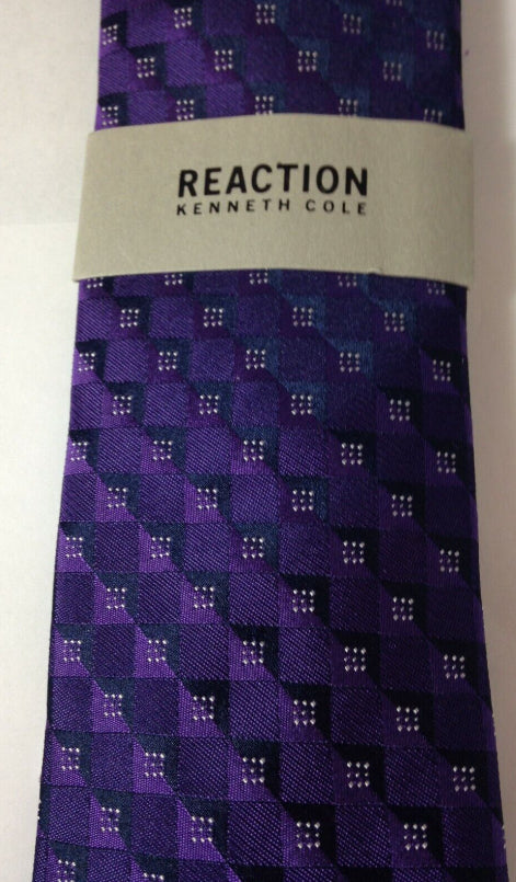 Kenneth Cole Reaction Men's Classic Geometric Tie Purple Size Regular