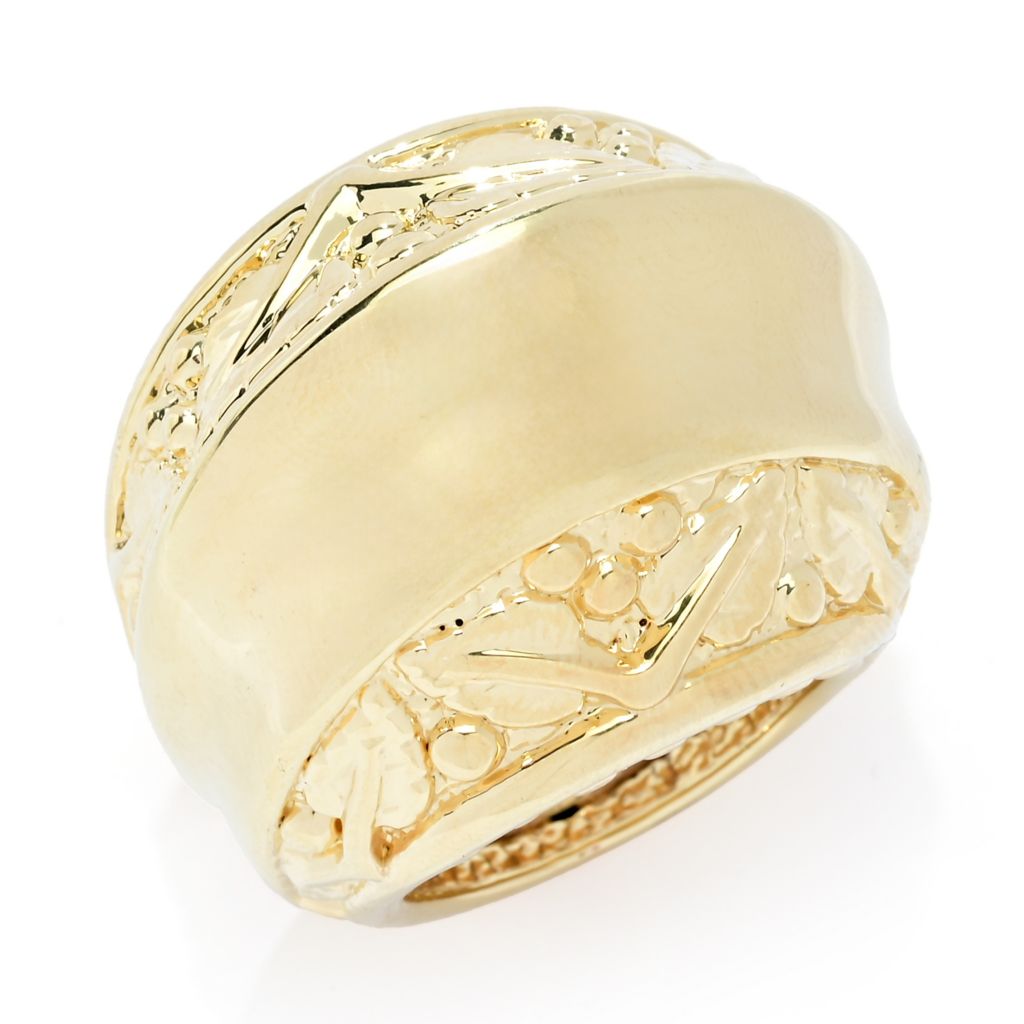 Graziella 23K Gold Plated Openwork Detailed Dome Ring