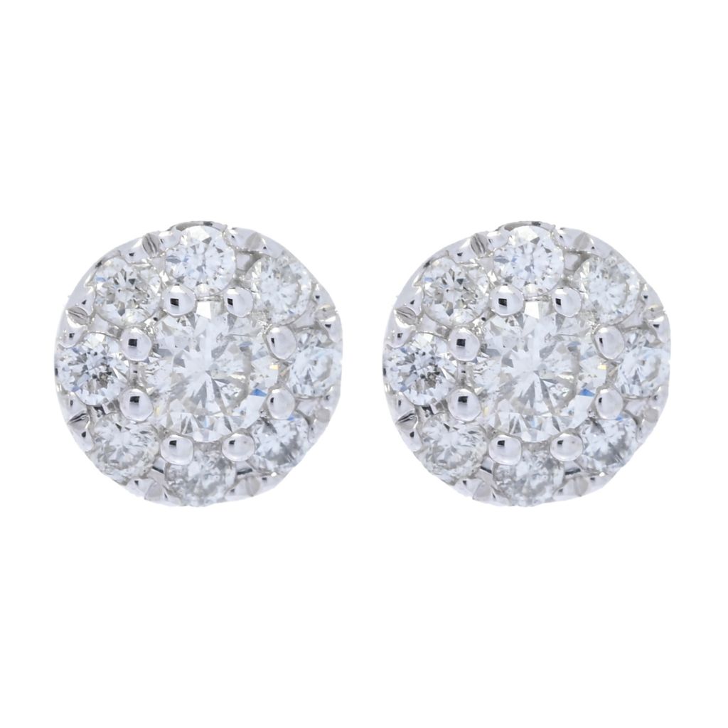 Gems of Distinction 14K Gold 0.18ctw Diamond Beaded Stud Earrings