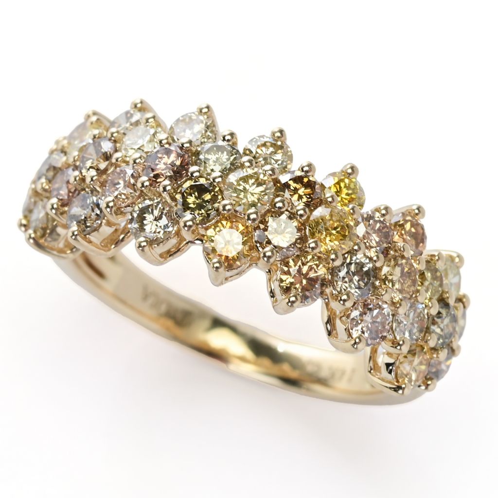 Gems of Distinction 14K Gold 1.85ctw Multi Color Diamond Ring