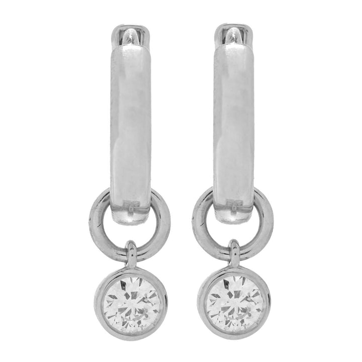 Gems of Distinction Choice of Shape Convertible Diamond Charm Hoop Earrings