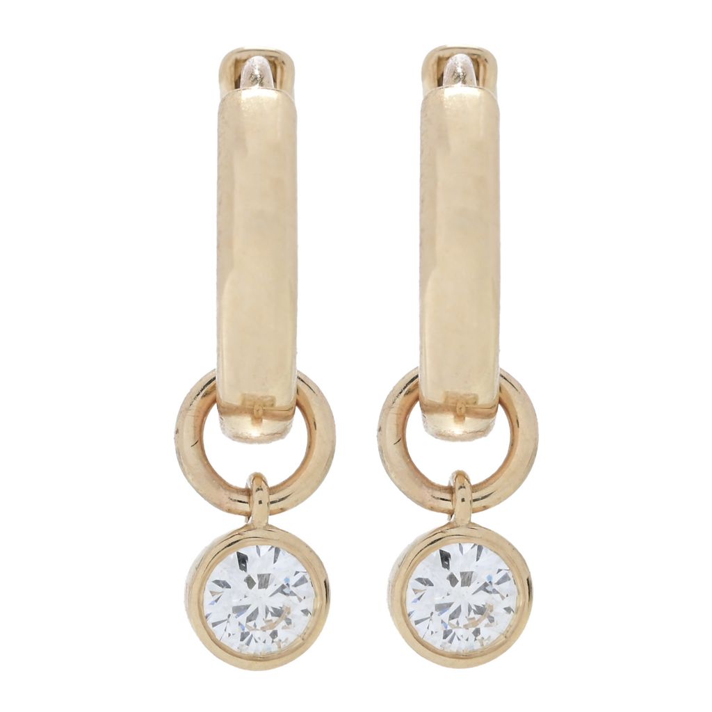 Gems of Distinction Choice of Shape Convertible Diamond Charm Hoop Earrings