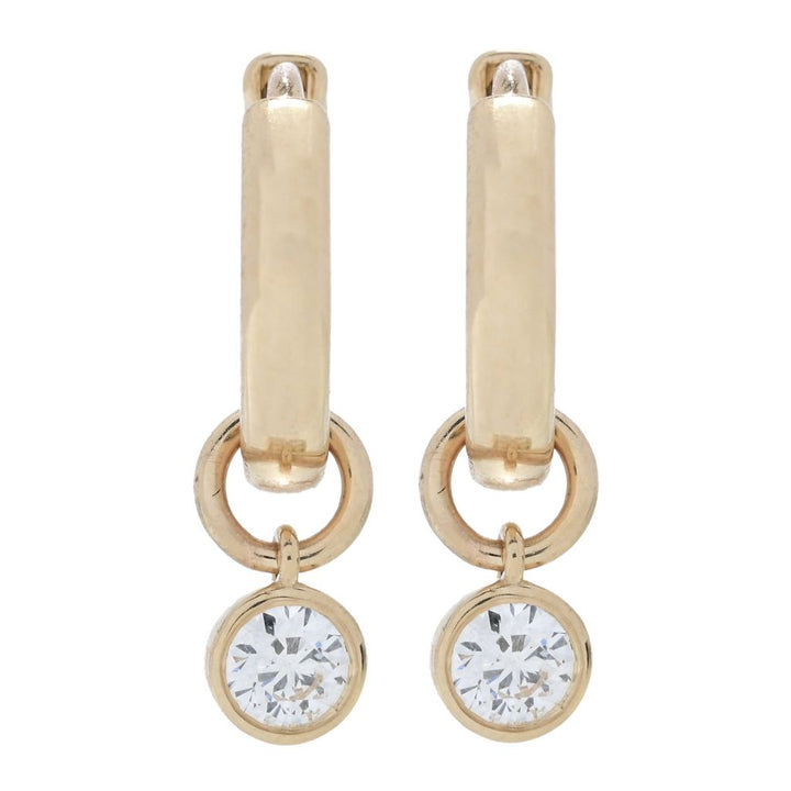 Gems of Distinction Choice of Shape Convertible Diamond Charm Hoop Earrings