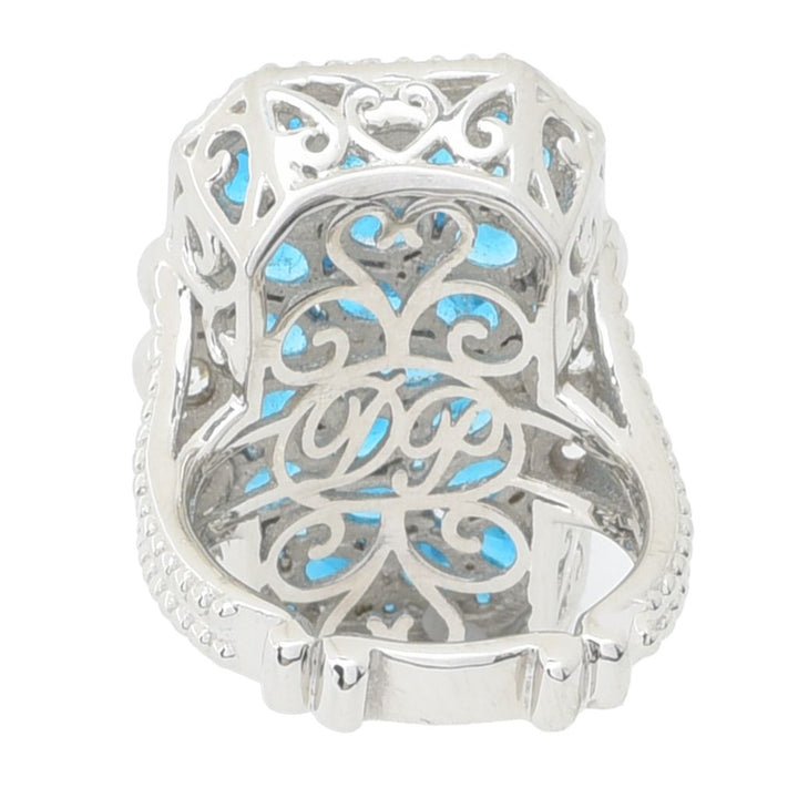 Dallas Prince 4.66ctw Neon Apatite & White Zircon Cluster Elongated Ring