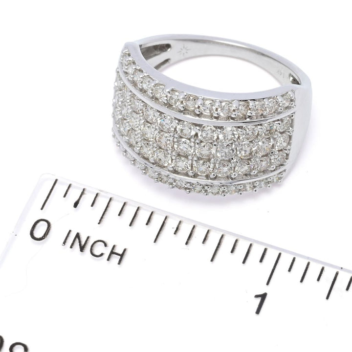 Diamond Treasures 14K White Gold 1.51ctw Pave Diamond Band Ring