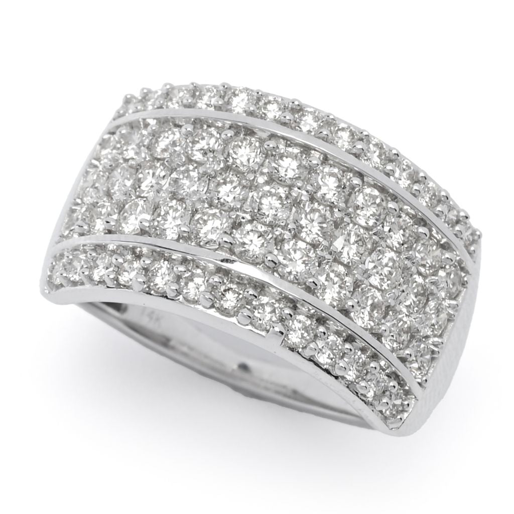 Diamond Treasures 14K White Gold 1.51ctw Pave Diamond Band Ring