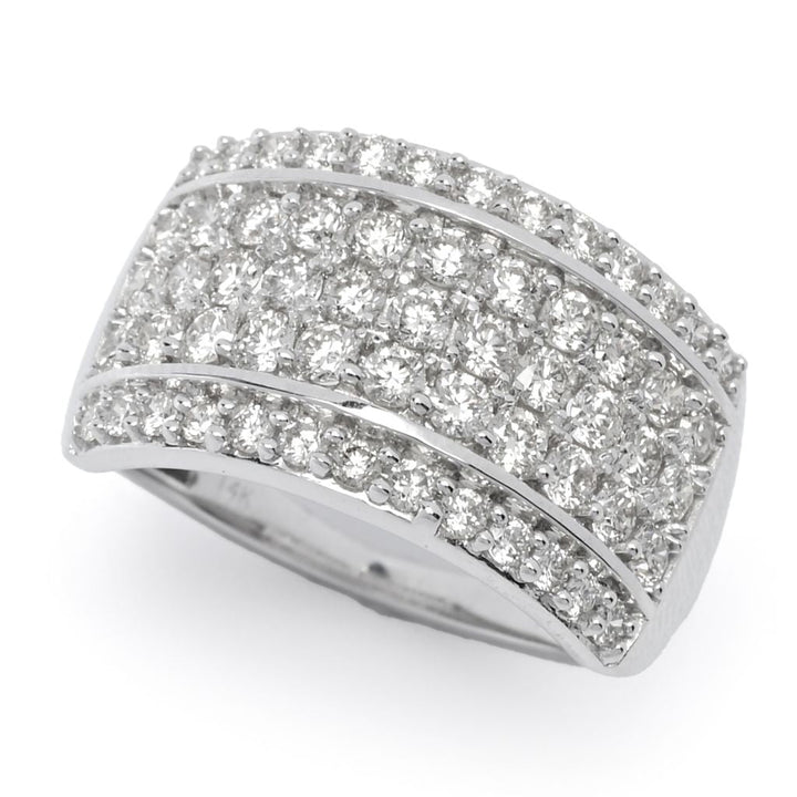 Diamond Treasures 14K White Gold 1.51ctw Pave Diamond Band Ring