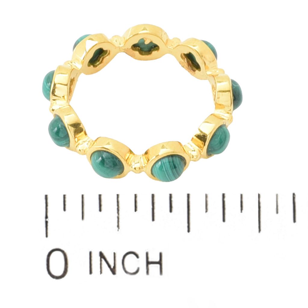 Elemental Gems 18K Gold Plated Choice of Gemstone Eternity Band Ring