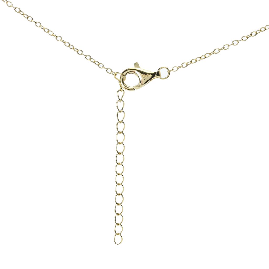 Elemental Gems 18K Gold Plated Mohave Turquoise Rope Detailed Pendant w/ Chain