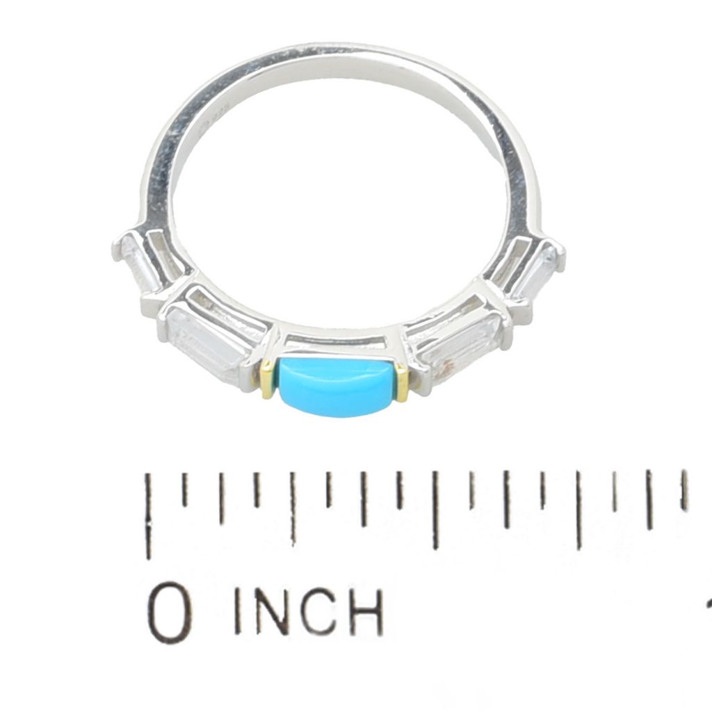Elemental Gems Sleeping Beauty Turquoise & Baguette White Topaz Ring