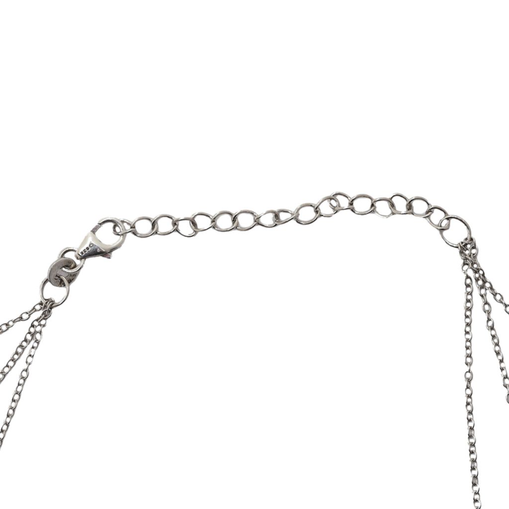 Elemental Gems 7mm Black Onyx Station 3-Row Layered Necklace