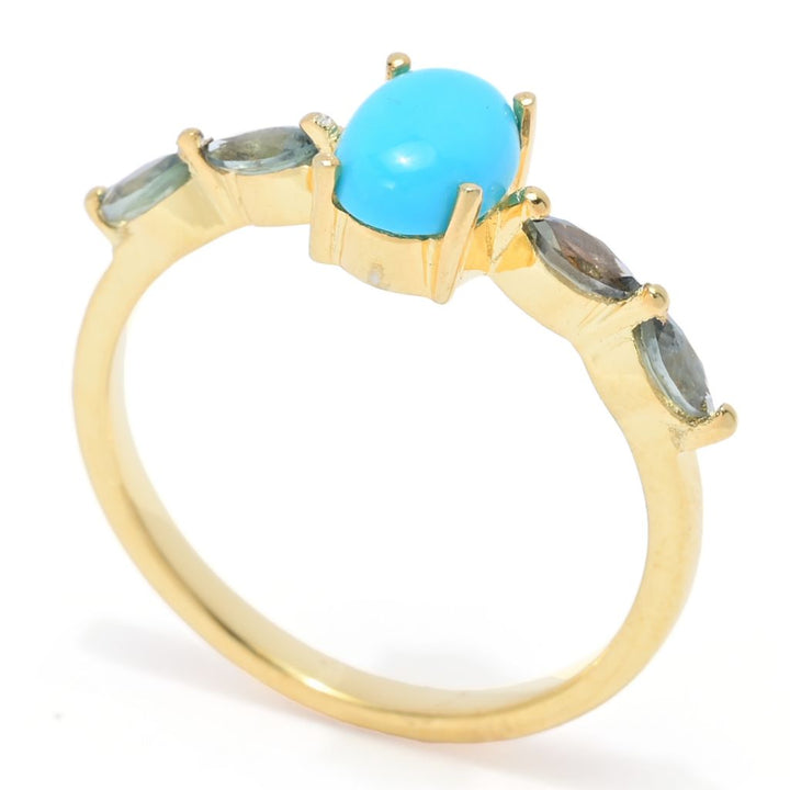 Elemental Gems Sleeping Beauty Turquoise & Montana Sapphire Ring
