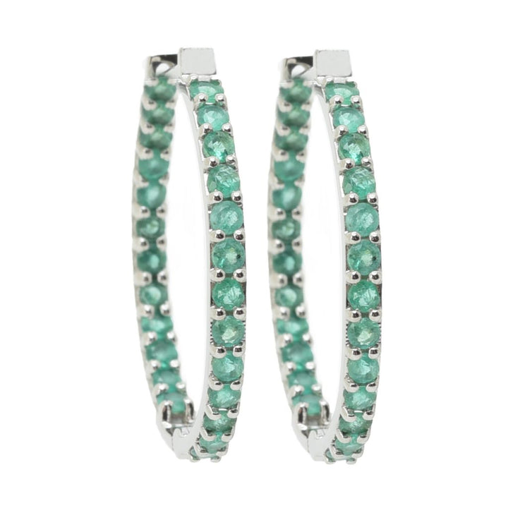 Platinum Jewelry by Ralf Griwatz Choice of Precious Gem Hoop Earrings