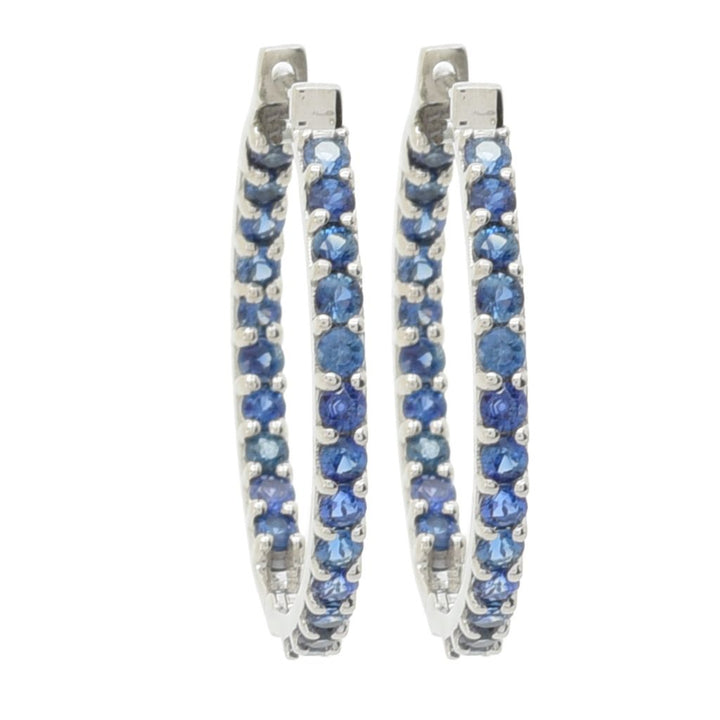 Platinum Jewelry by Ralf Griwatz Choice of Precious Gem Hoop Earrings