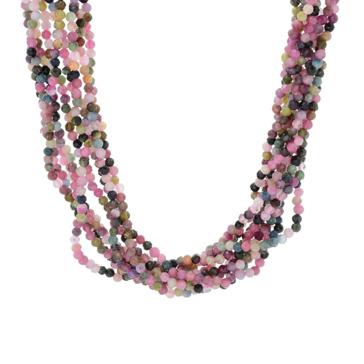 Toscana Italiana 18K Gold Plated Multi Strand Tourmaline Necklace