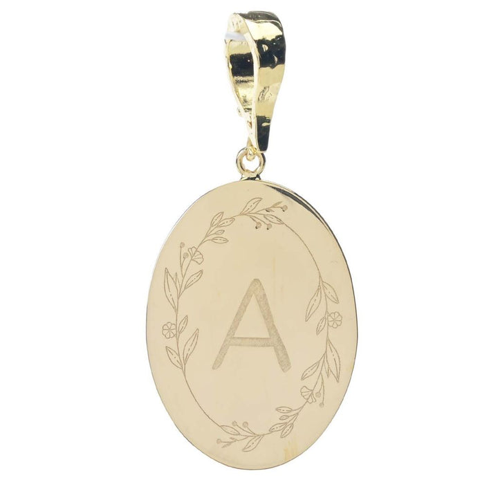 Toscana Italiana 18K Gold Plated Floral Detailed Initial Enhancer Pendant