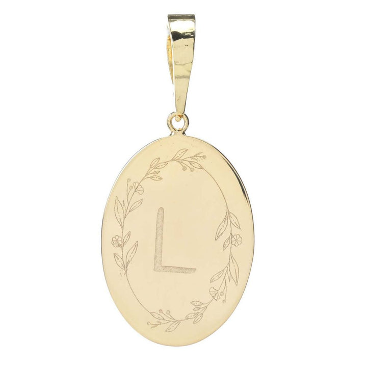Toscana Italiana 18K Gold Plated Floral Detailed Initial Enhancer Pendant