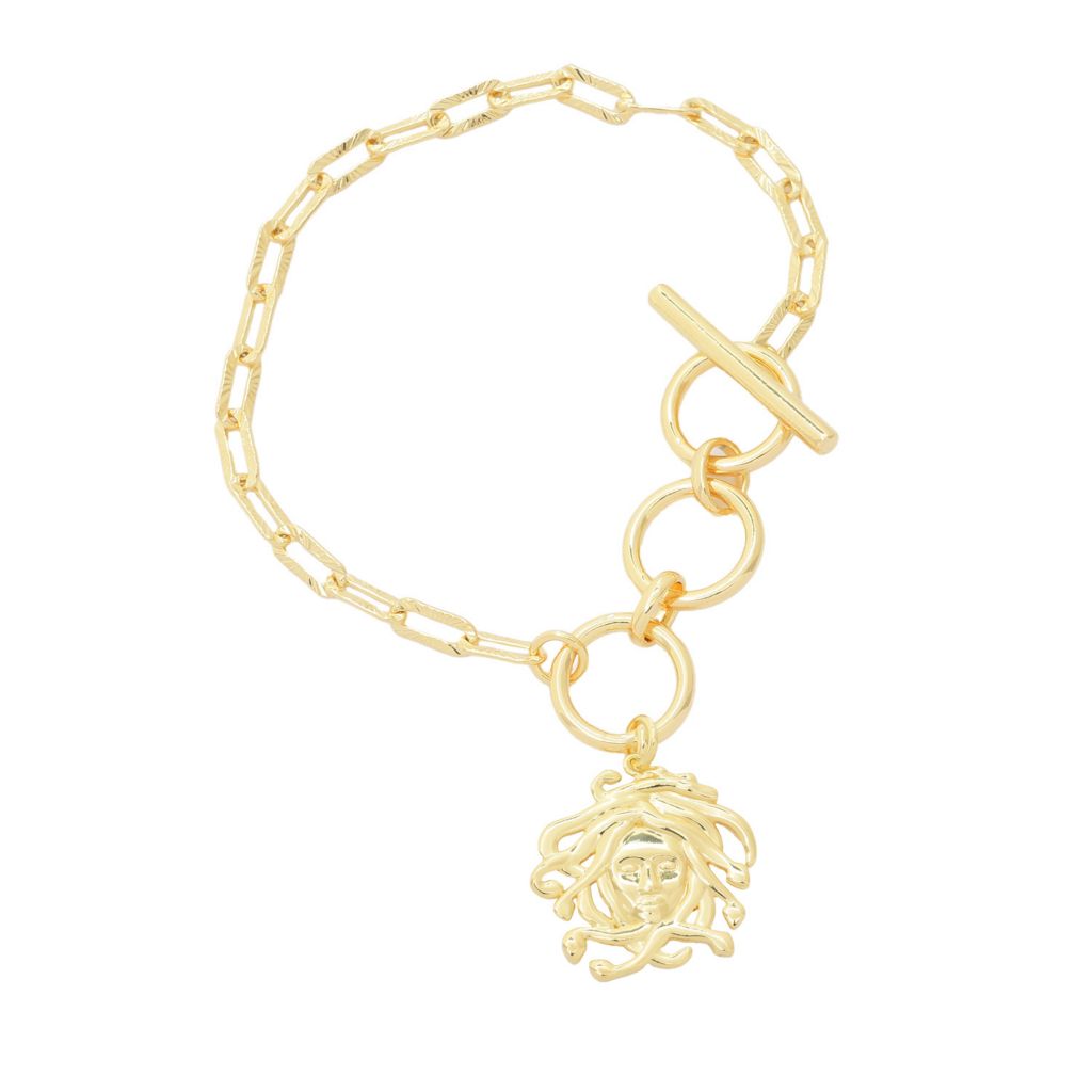 Toscana Italiana 18K Gold Plated Brillantata Charm Toggle Bracelet