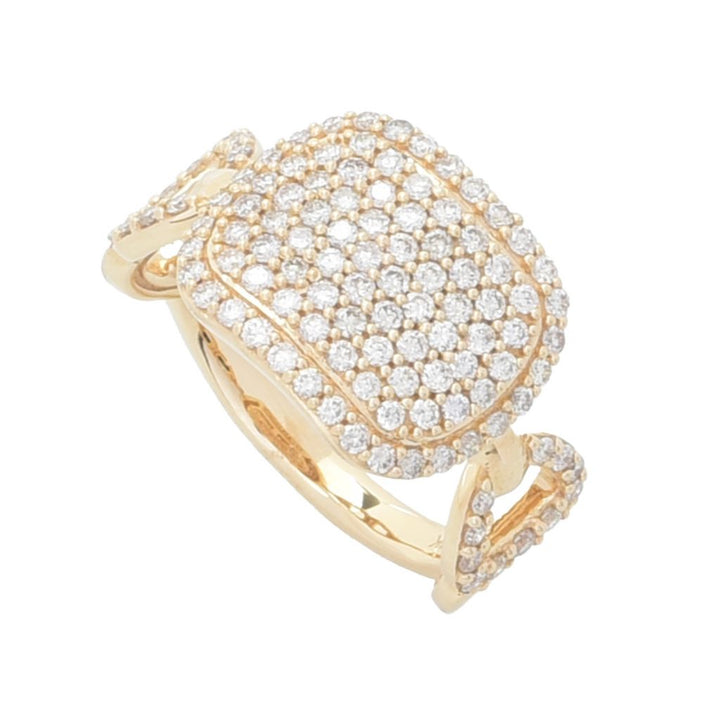 Morris & David 14K Gold Polished 1.00ctw Pave Diamond Ring, 3.9 grams