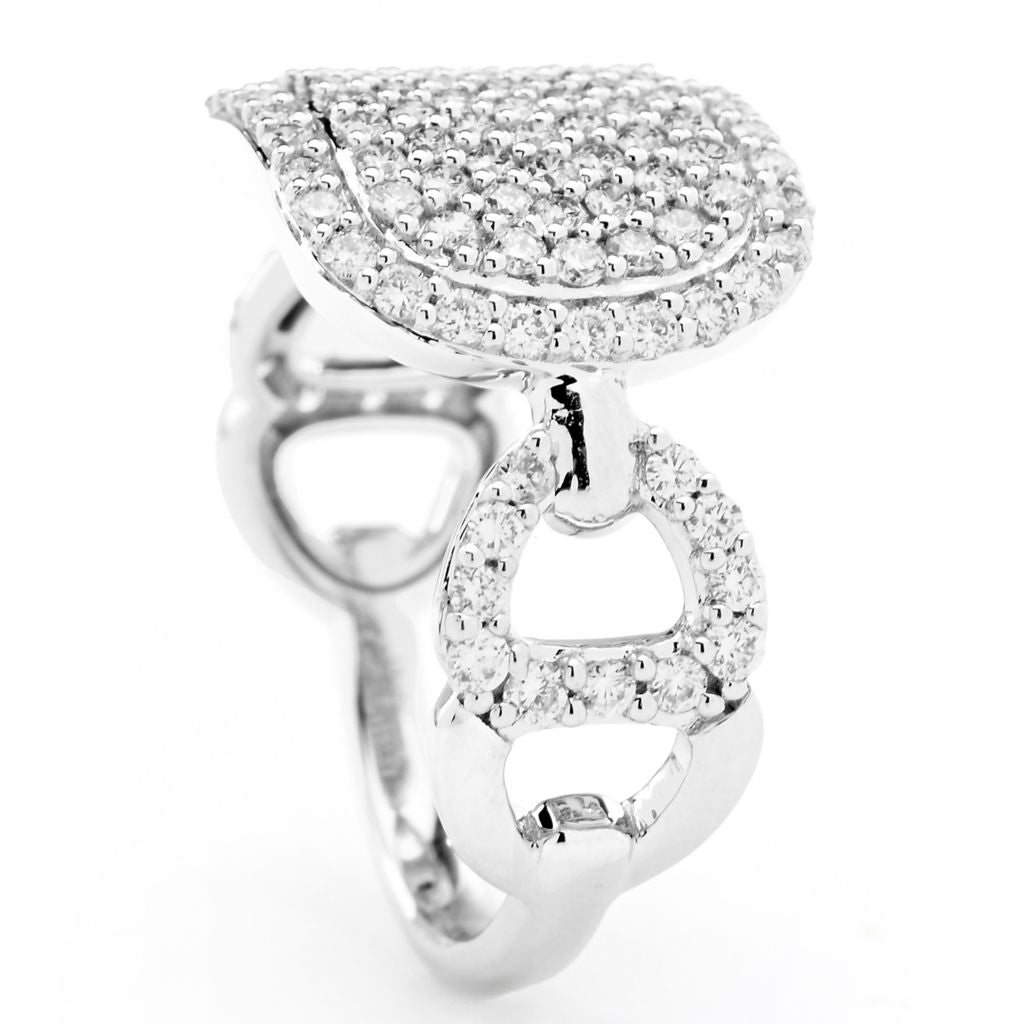 Morris & David 14K Gold Polished 1.00ctw Pave Diamond Ring, 3.9 grams